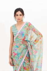VANESSA SAREE - SEA GREEN